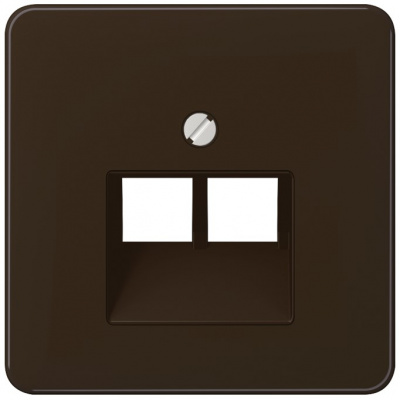 Накладка телефонной/комп (IAE/UAE) розетки 2-ой наклонной Jung Коричневый Jung CD серия CD569-2UABR