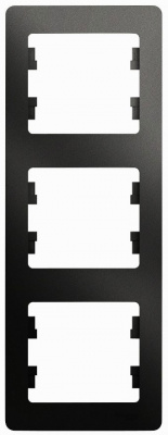 Рамка 3-постовая вертикальная Systeme Electric Glossa Антрацит Systeme Electric Glossa GSL000707