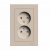 SE AtlasDesign Розетка двойная без заземления со шторками16А в сборе Песочный AtlasDesign Systeme Electric AtlasDesign ATN001222
