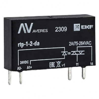 Реле твердотельное однофазное RTP 2А, для разъема РM slim 23/1 EKF   rtp-1-2-da