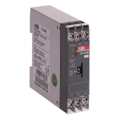 Реле времени CT-AHE (задержка на отключ.) 220-240B AC (временной диапазон 0.1..10с.) 1ПК ABB ABB  1SVR550111R1100