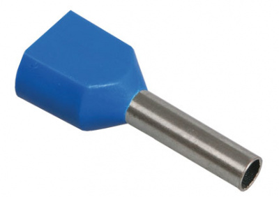 Наконечник медный луженый-гильза 3,3мм сечение 2х2,5мм2 синий IEK НГИ2 2,5-12 IEK НГИ UTE10-4-D3-3-100
