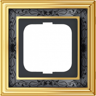 Рамка 1-постовая ABB BJE Династия Латунь полированная/Черная роспись ABB Династия 2CKA001754A4575