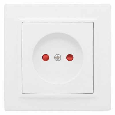 Розетка 1-местная СП без заземления 10 А с защитными шторками EKF Basic Минск Белый EKF Минск ERR10-022-100