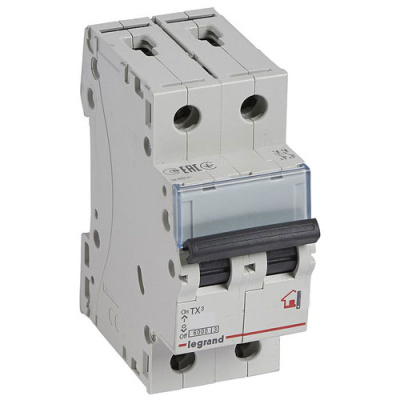Автоматический выключатель 2P 63A C 6kA Legrand TX3 Legrand TX3 404048