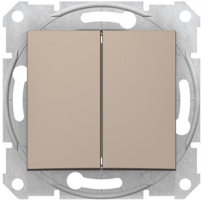 Переключатель 2-клавишный 10A Schneider Electric Sedna Титан Schneider Electric Sedna SDN0600168