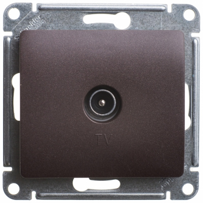 Розетка TV одиночная 1DB Systeme Electric Glossa Шоколад Systeme Electric Glossa GSL000891