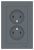 Розетка двойная без заземления 16A в сборе Schneider Electric AtlasDesign Грифель Systeme Electric AtlasDesign ATN000720