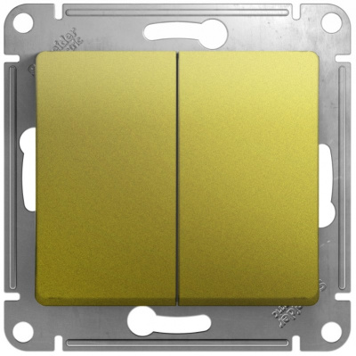Выключатель 2-клавишный (схема 5) 10AX механизм Systeme Electric Glossa Фисташковый Systeme Electric Glossa GSL001051