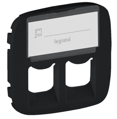 Накладка розетки телефонной/комп 2-ой RJ11/RJ45 с полем для надписи Legrand Valena Allure Антрацит Legrand Valena Allure 755488