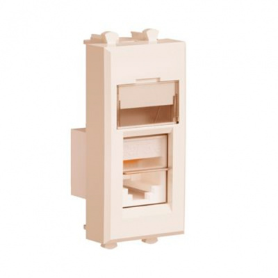 Компьютерная розетка RJ-45 модульная, кат.6А, "Avanti", "Ванильная дымка", 1 модуль DKC DKC Avanti 4405371DKC