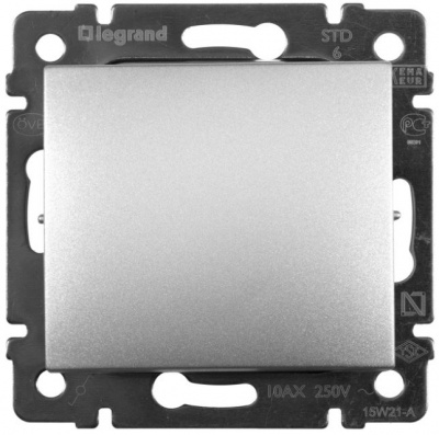 Переключатель 1-клавишный на 2 направления 10A Legrand Valena Алюминий Legrand Valena 770106