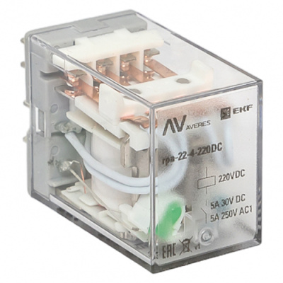 Реле промежуточное RPA 22/4 5A 220В DC EKF AVERES   rpa-22-4-220DC