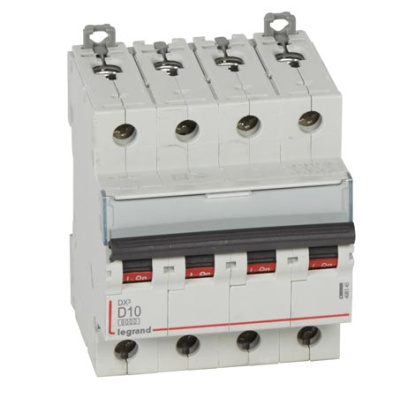 Автоматический выключатель 4P 10A D 6kA Legrand DX3 Legrand DX3 408145