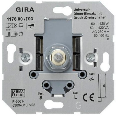 Механизм Светорегулятор поворотный универсальный 50-420 Вт Gira Gira Gira Механизмы 117600Gira