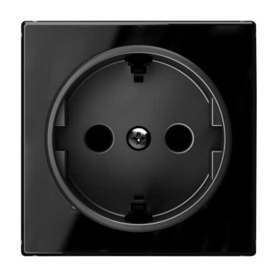 Накладка розетки с заземлением ABB Sky Стекло черное 8588 CN ABB Sky 2CLA858800A2501