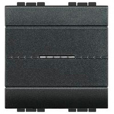 LivingLight Переключатель аксиальный одноклавишный 10А 250В. Автоматические клеммы. 2 модуля. Цвет Антрацит Bticino Bticino  L4053M2AN