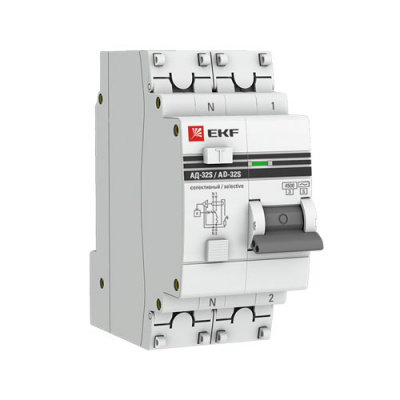 Дифференциальный автомат селективный 1P+N 25A/300mA EKF PROxima АД-32 EKF PROxima АД-32 DA32-25-300S-pro