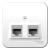 Розетка двойная компьютерная RJ45 кат.5E + телефон RJ11 накладного монтажа с изолирующей пластиной Systeme Electric Blanca Белый Systeme Electric Blanca BLNIA045111