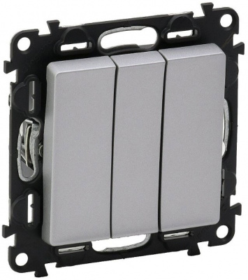 Выключатель 3-клавишный 10A Legrand Valena Life Алюминий Legrand Valena Life 752603