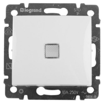 Переключатель перекрестный 1-клавишный с подсветкой 10A Legrand Valena Белый Legrand Valena 774448