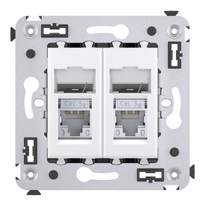 Компьютерная розетка RJ-45 в стену, кат.5e двойная экранированная, "Avanti", "Белое облако" DKC DKC Avanti 4400364DKC