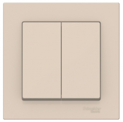 Выключатель 2-клавишный сх.6 10AX в сборе Schneider Electric AtlasDesign Бежевый Systeme Electric AtlasDesign ATN000252