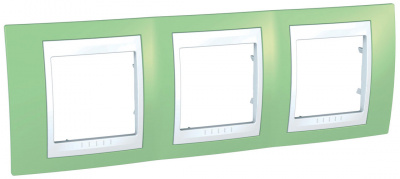 Рамка 3-постовая горизонтальная Schneider Electric Unica Хамелеон Зеленое яблоко/Белый Schneider Electric Unica Хамелеон MGU6.006.863