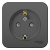 Розетка с заземлением со шторками накладного монтажа с изолирующей пластиной 16A 250В Systeme Electric Blanca Антрацит Systeme Electric Blanca BLNRA111116