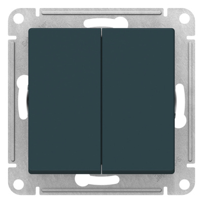 Выключатель 2-клавишный сх.5 10AX механизм Schneider Electric AtlasDesign Изумруд Systeme Electric AtlasDesign ATN000851