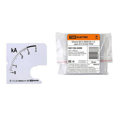 Шкала для амперметра А72 3000/5A-1,5 TDM Ш85 TDM ELECTRIC А72 SQ1102-0209