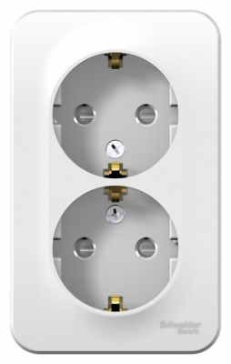 Розетка двойная с заземлением со шторками накладного монтажа 16A 250В Systeme Electric Blanca Белый Systeme Electric Blanca BLNRA011201