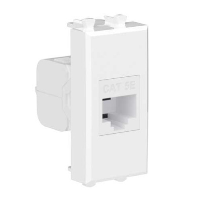 Компьютерная розетка RJ-45 без шторки модульная кат.5е 1 модуль DKC Avanti Белое облако DKC Avanti 4400661