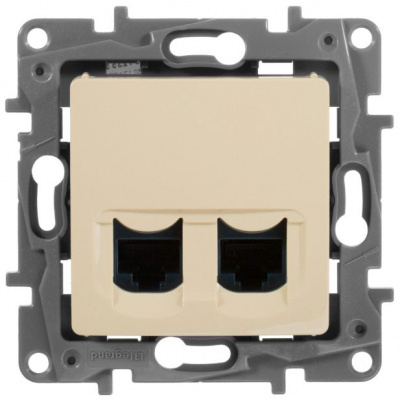 Двойная розетка RJ 45 категория 5е UTP Legrand Etika Cлоновая кость Legrand Etika 672355