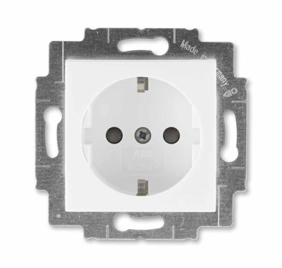 Розетка с заземлением со шторками 16А белый / белый ABB Levit ABB Levit 2CHH203457A6003