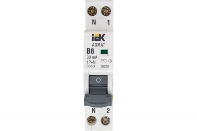 Дифференциальный автомат 1P+N 6A 30mA тип AC IEK ARMAT АВДТ B06S IEK B06S ARMAT AR-B06S-1N-B06C030