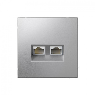 ARTGALLERY РОЗЕТКА двойная компьютерная RJ45+RJ45, кат.6А, механизм, АЛЮМИНИЙ Systeme Electric ArtGallery GAL000388