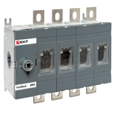 Рубильник 200A 4P без рукоятки управления EKF PROxima TwinBlock EKF PROxima TwinBlock tb-s-200-4p