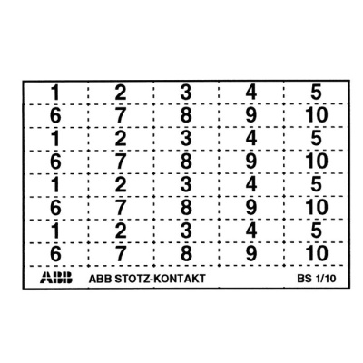 Система маркировки с цифрами 2x1–20 лист 40 наклеек ABB BS 1/20 ABB S200 GHS2001946R0004