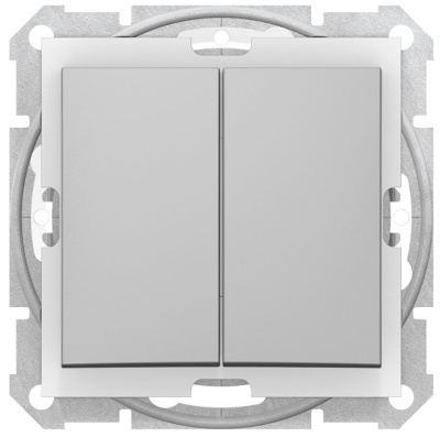 Выключатель 2-клавишный 10A IP44 Schneider Electric Sedna Алюминий Schneider Electric Sedna SDN0300460