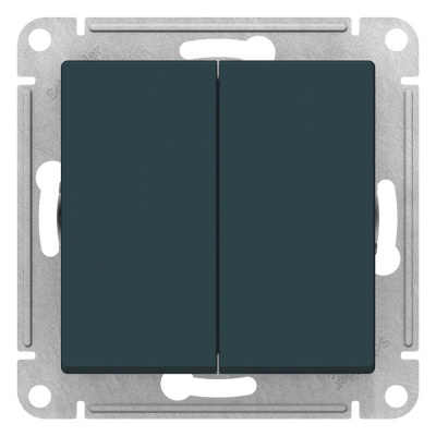 Выключатель 2-клавишный сх.5 10AX механизм Schneider Electric AtlasDesign Изумруд Systeme Electric AtlasDesign ATN000851