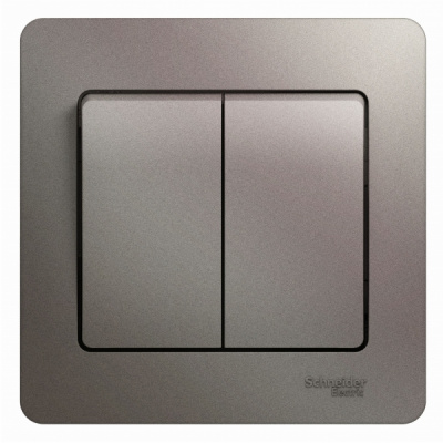 Выключатель 2-клавишный (схема 5) 10AX в сборе Systeme Electric Glossa Платина Systeme Electric Glossa GSL001252