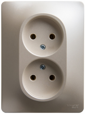 Розетка двойная без заземления 16A 250В в сборе Systeme Electric Glossa Перламутр Systeme Electric Glossa GSL000620