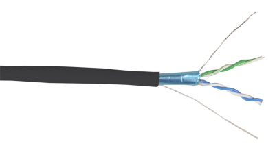 Кабель связи витая пара F/UTP, кат.5E 2х2х24AWG solid, LDPE, 500м, черный ITK ITK  LC3-C5E02-339