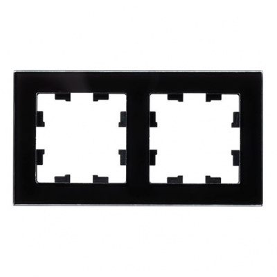 Рамка 2-постовая стекло Schneider Electric AtlasDesign Nature Черный Systeme Electric AtlasDesign Nature ATN321002