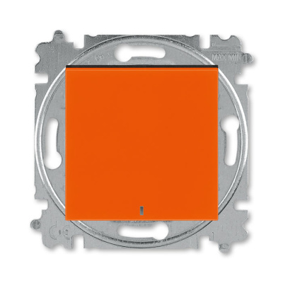 Переключатель одноклавишный с подсветкой ориентационная оранжевый / дымчатый чёрный ABB Levit ABB Levit 2CHH590646A6066