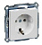 Розетка 1-ая с заземлением безвинт.зажим Merten System M Активный Белый