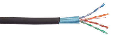Кабель связи витая пара F/UTP, кат.6 4х2х23AWG solid LDPE 305м черный ITK ITK  LC3-C604-339