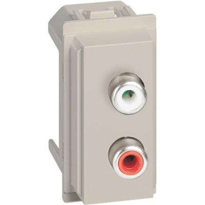 Песочный Розетка с двумя разъемами RCA 1 мод Bticino LivingNow Bticino Living now KM4269R