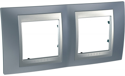 Рамка 2-постовая Schneider Electric Unica Top Грей/Алюминий Schneider Electric Unica Top MGU66.004.097